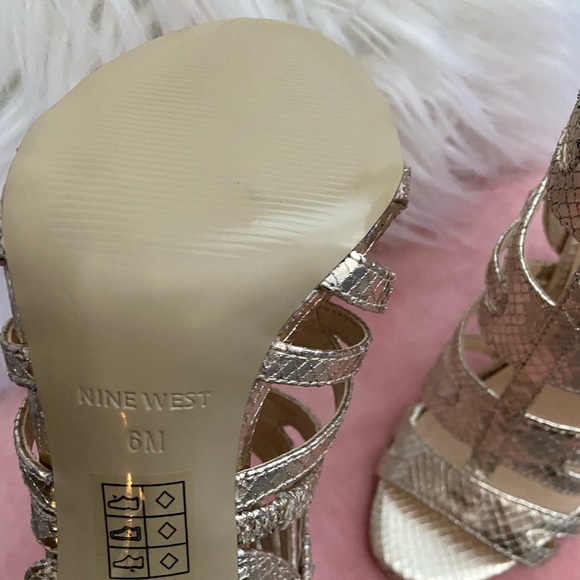 Nine West gold gladiator stilettos - Picture 3 of 3